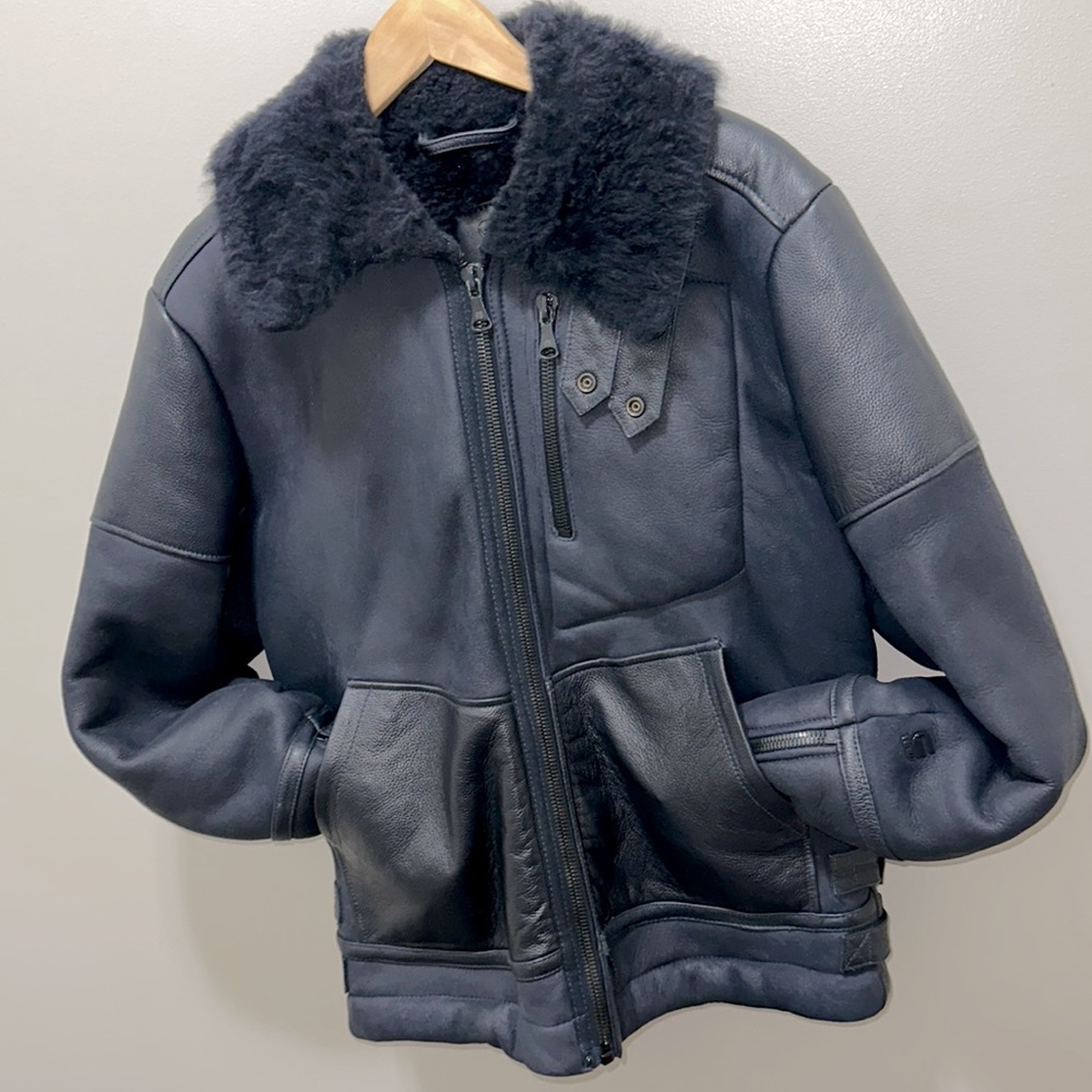 G-star RAW Midnight Premium Air Defence Shearling Bomber, (Medium) MSRP $559.00